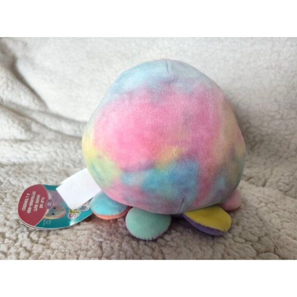 Squishmallow 5" OPAL Smiling Octopus Plush, Tie-Dye Pink/Yellow/Blue, KellyToy - Picture 11 of 16